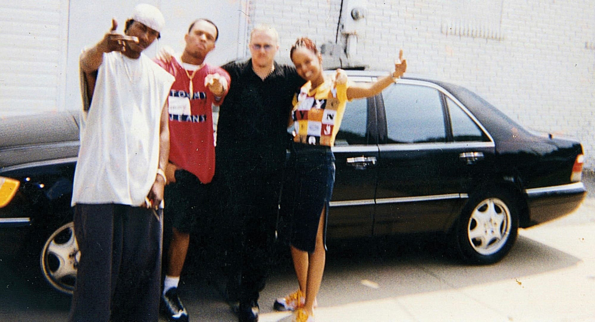 Kene Bell with Maddi Madd, Rah Digga, and Young Zee outside Neon Cactus