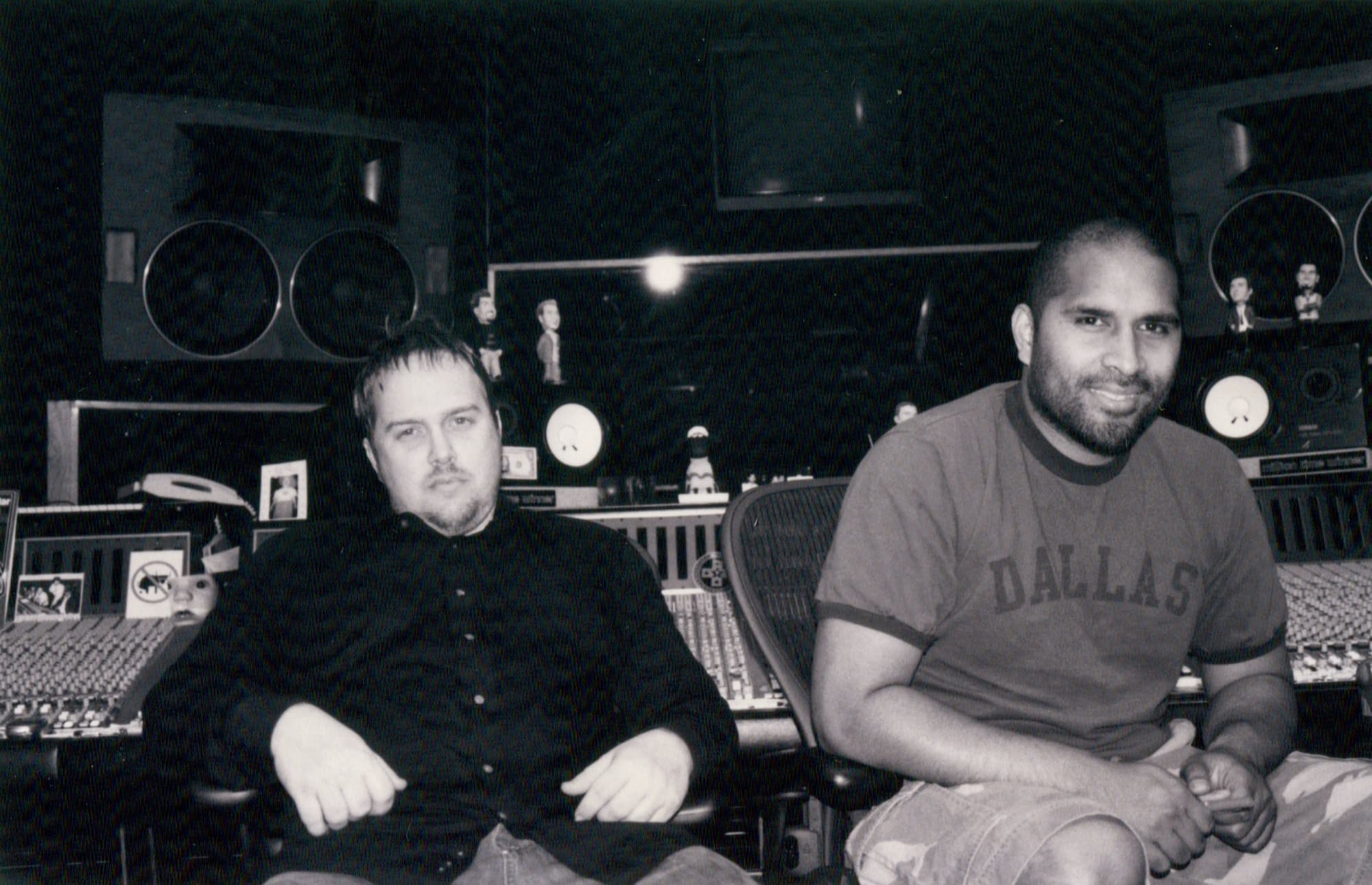 Two collaborators in a Katinas-session control room