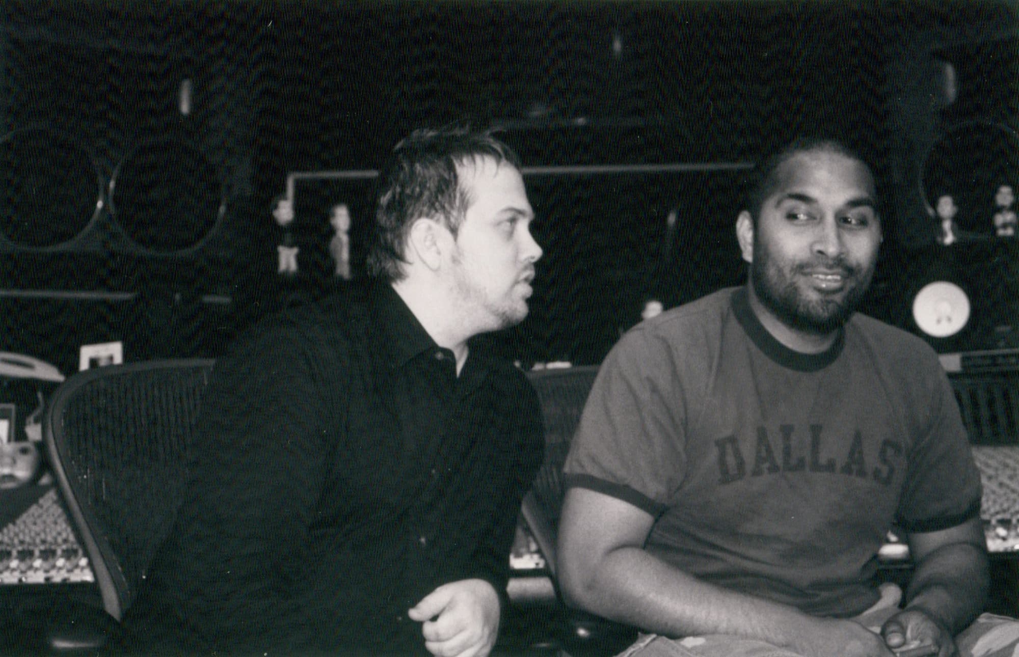 Two collaborators in a control room during the Katinas period