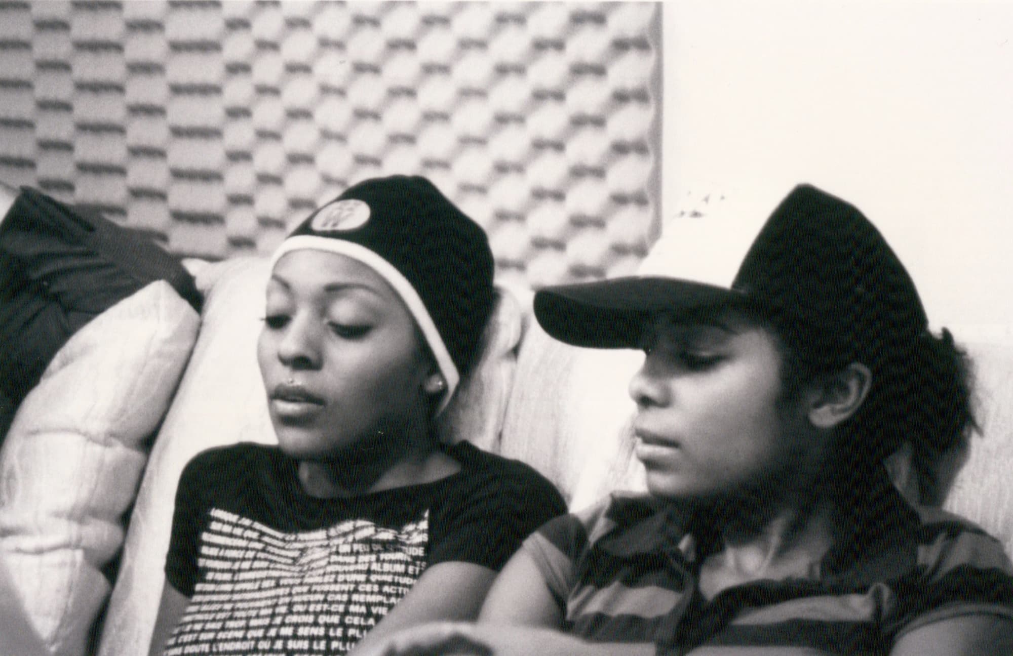 Two people during an Out of Eden studio session