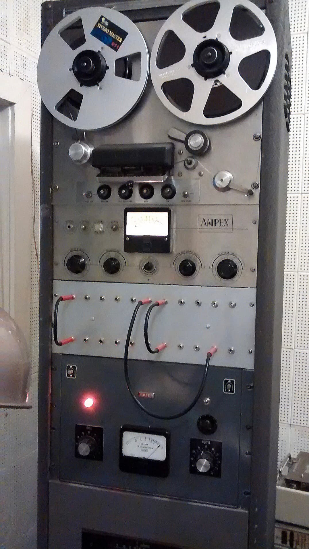Full view of a vintage Ampex tape machine